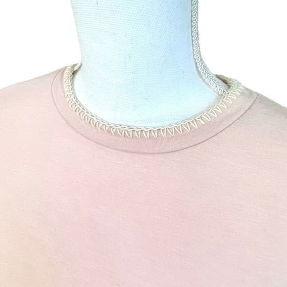 🎁 KENSIE Blush Pink Top Sweatshirt Long sleeved Crop Top Size L NWT - Picture 3 of 10